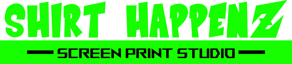 The header logo for Shirt Happenz Screen Printing Studio